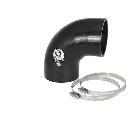 Afe 2.75 Inch Inside Diameter, 90 Degree Bend, 5 Inch L, Black, Silicone, 2 Ply, With 2 Worm Gear Clamp 59-00076